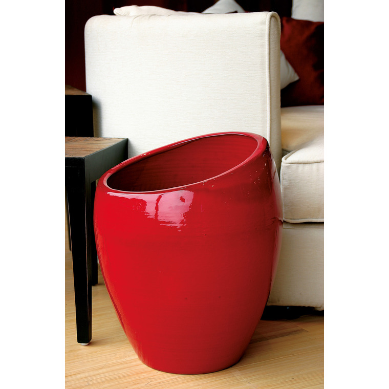 Pot Orion coquelicot H 40 x Ø 29 cm