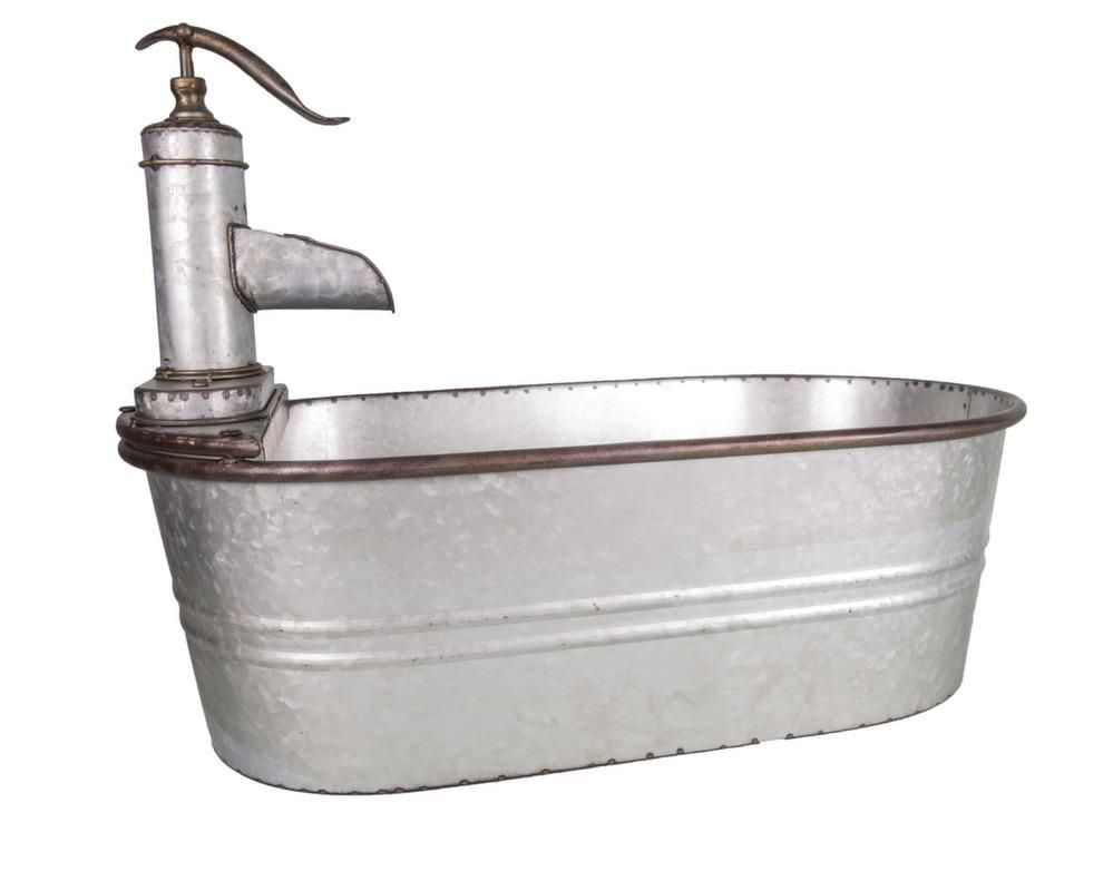 Lessiveuse en zinc de décoration
