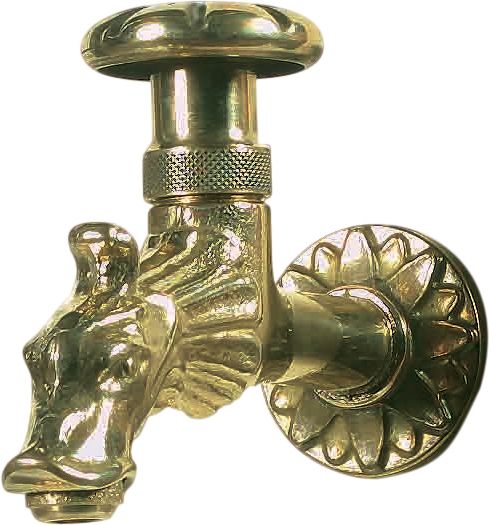 Robinet animal en laiton rosace