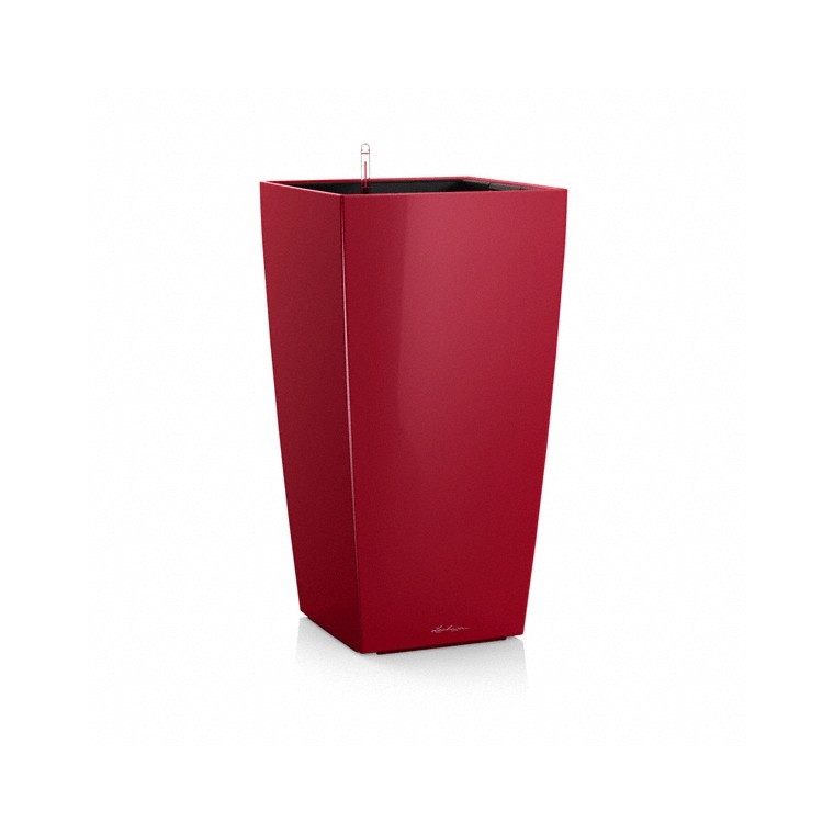 Pot à réserve d'eau Cubico Rouge scarlet L.40x40 x H.75 cm