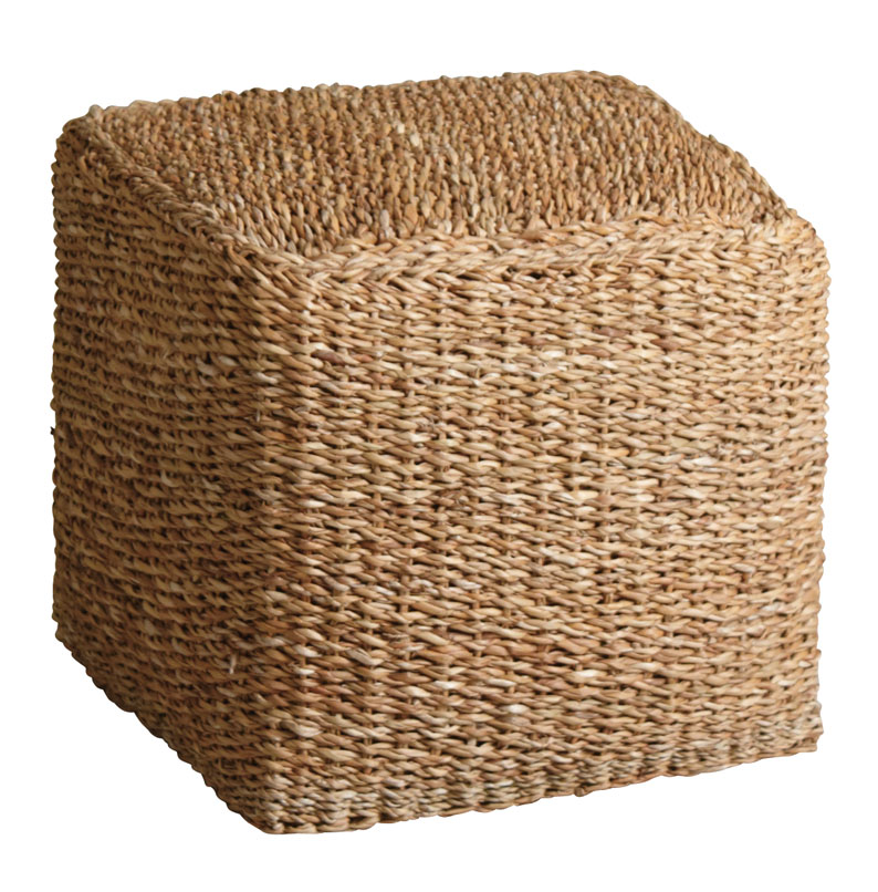 Pouf carré en jonc de mer