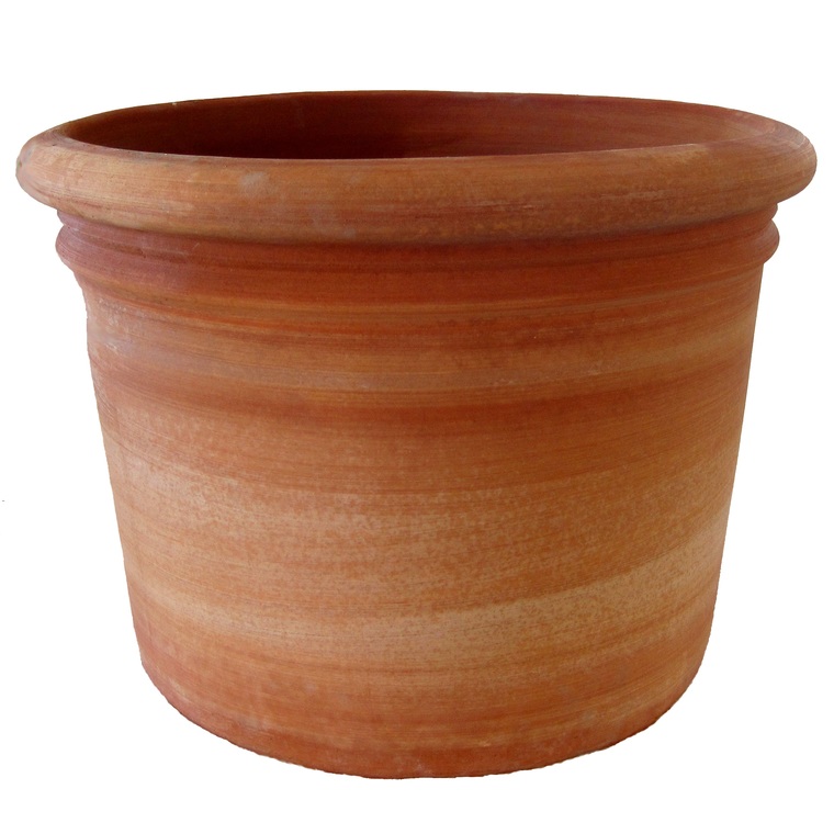 Vase Cilindro en terre cuite naturelle H 45 x Ø 65 cm