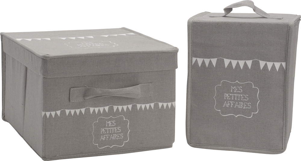 Boites de rangement en tissu Mes petites affaires (Lot de 2)