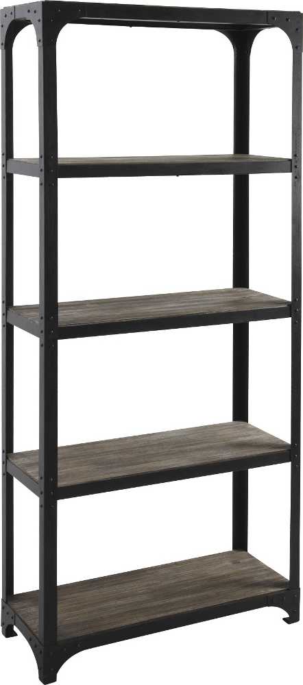 Bibliothèque étagère en bois et métal Loft