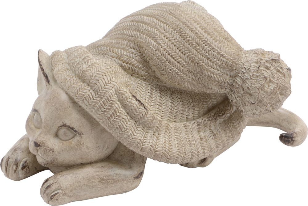 Chat avec bonnet Gaston en résine