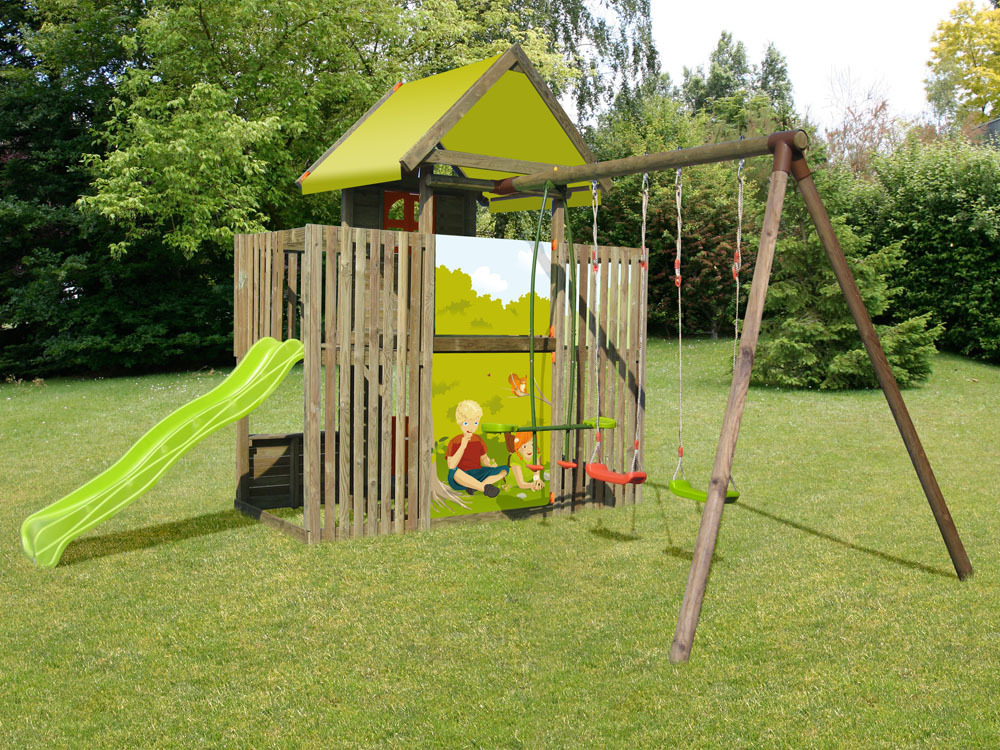 Portique bois Ptit Chatenay - 6 Agrès - H: 2,35 m