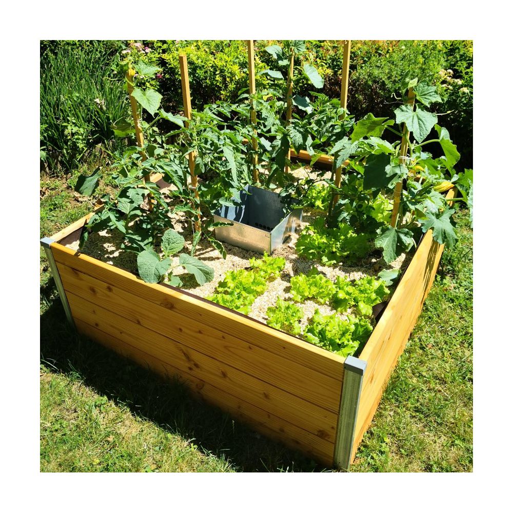 Carré potager en bois avec composteur Keyhole pour 2-3 Pers.