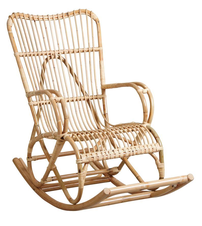 Fauteuil à bascule en manau naturel