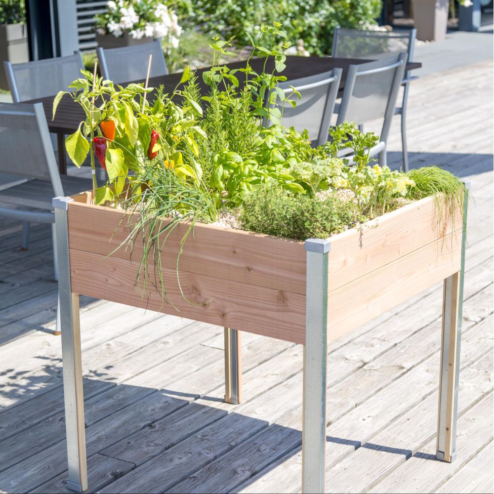 Carré potager sur pied en bois
