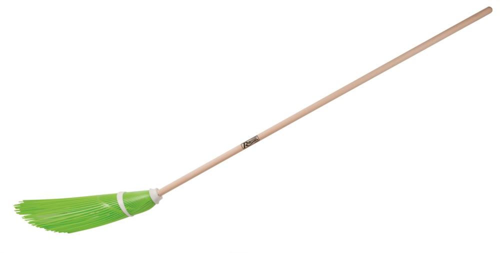 Balai de cantonnier en plastique et manche en bois 1m50