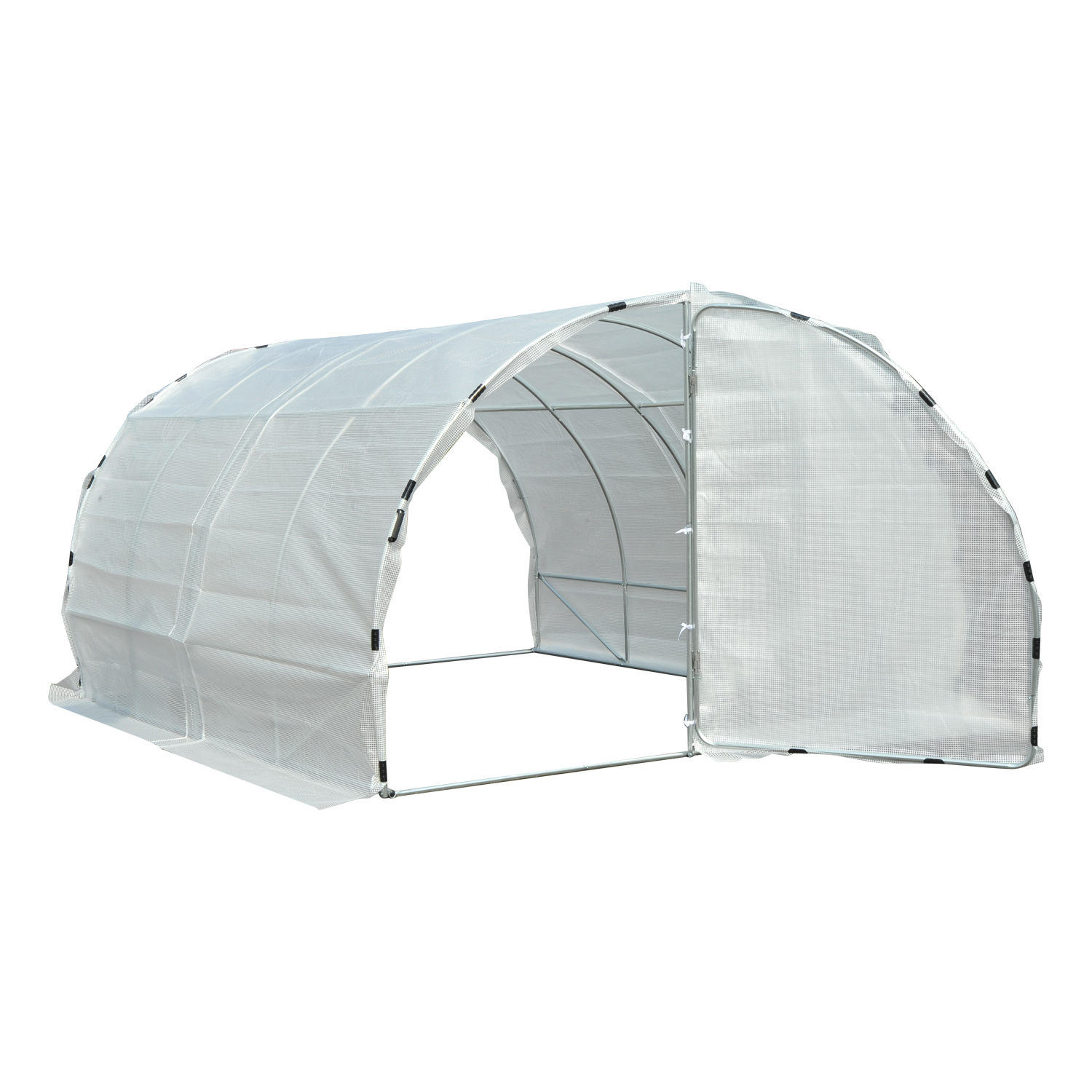 Outsunny Serre de Jardin Blanche 12 m²  4 x 3 x 2 m