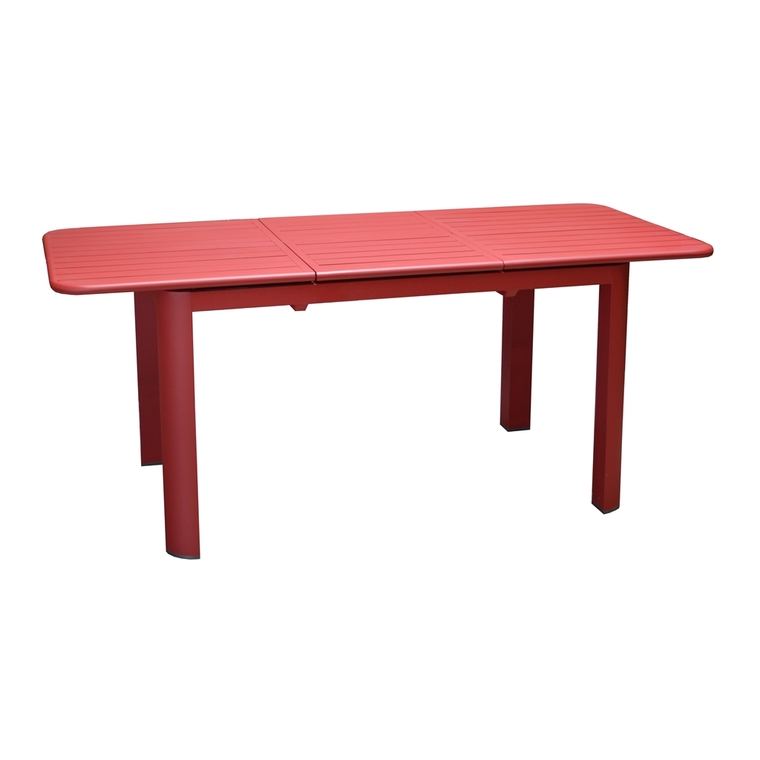 Table rectangulaire à rallonge Oro rouge 130/180 x 80 cm