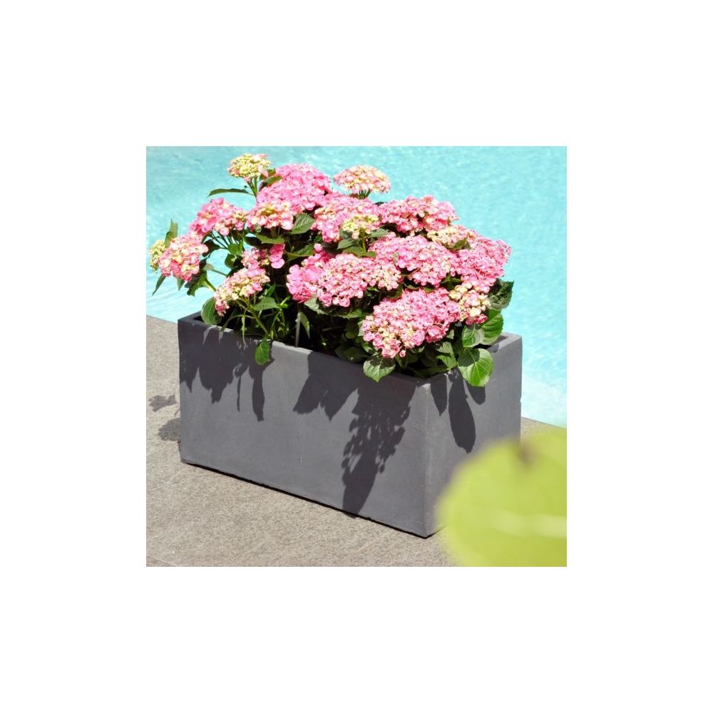 Bac à Fleurs en fibre de terre gris L60 H30 cm