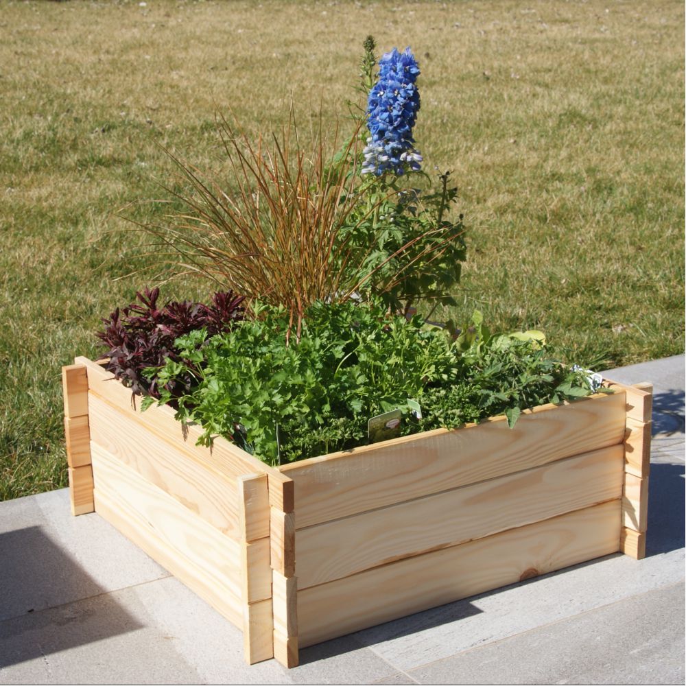 Carré potager en bois mélèze brut certifié FSC Robin Hood