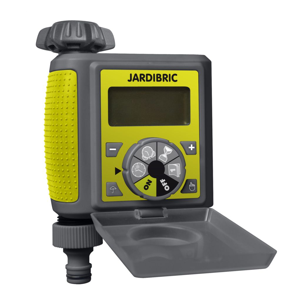 Programmateur + temporisateur nez de robinet 1 voie JARDIBRIC