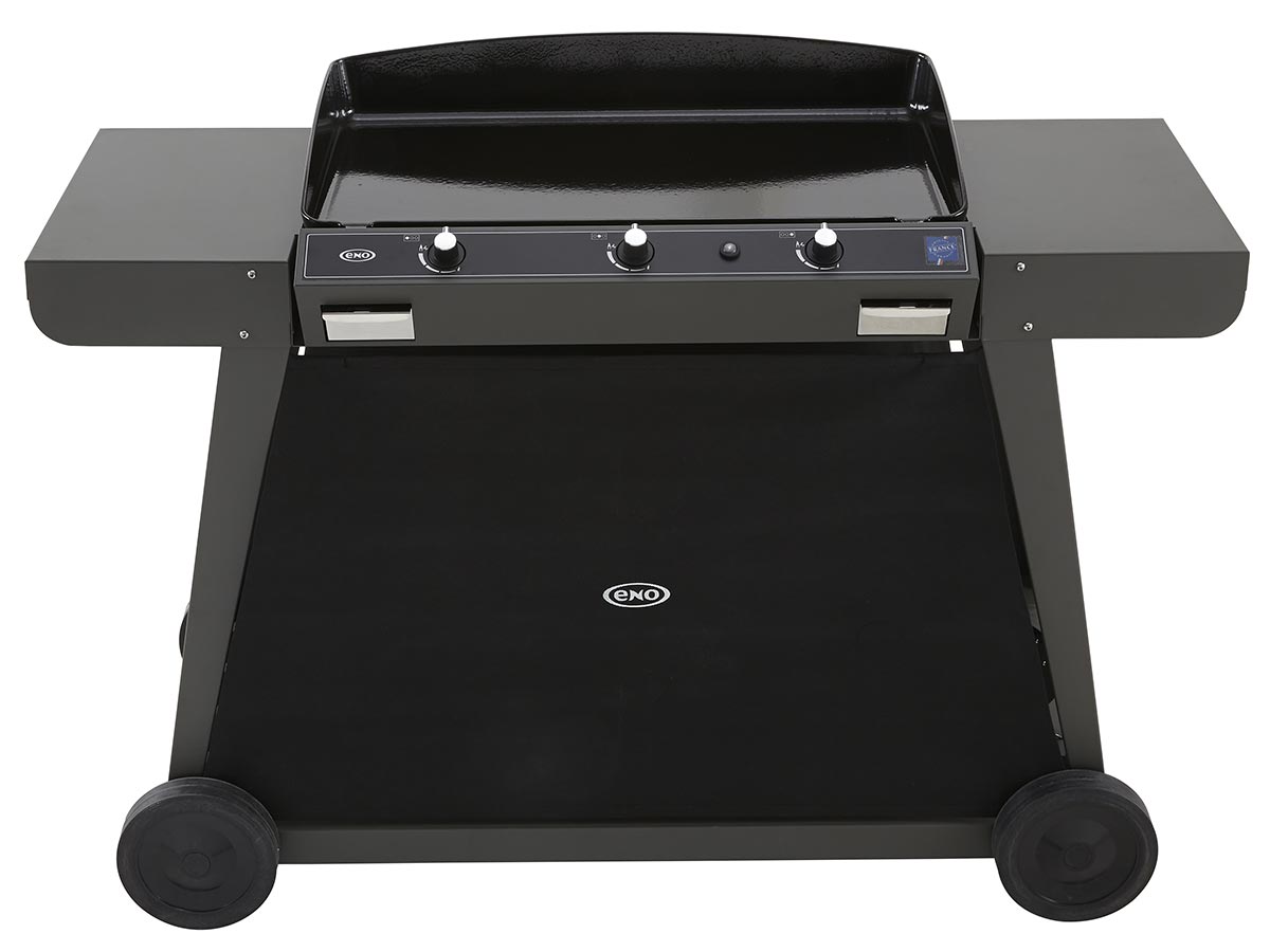 Plancha gaz 3 brûleurs Bergerac 75 + chariot - 74 x 38 cm - 7,5 kW