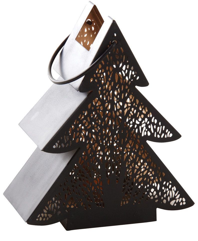 Photophore sapin noir et or