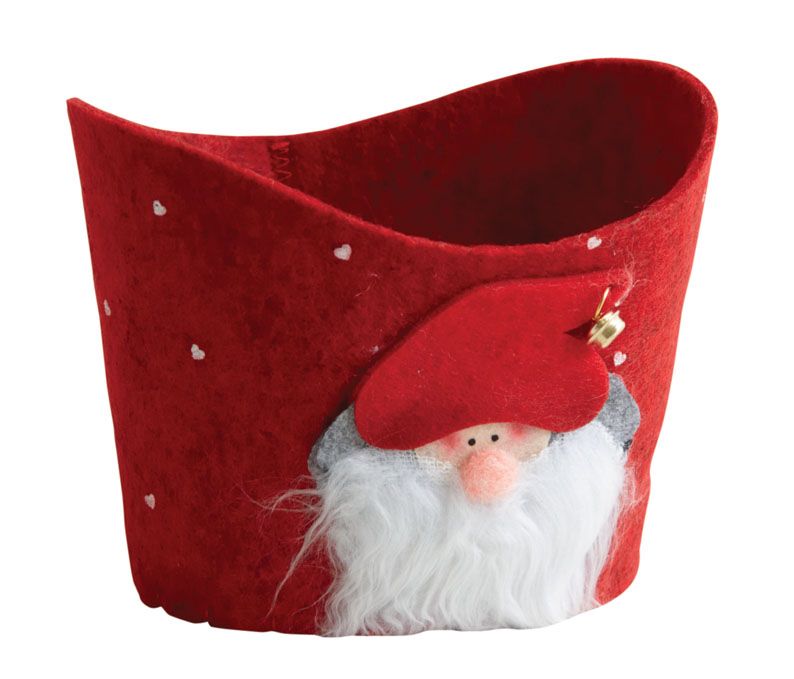 Corbeille de Noël avec père noel en feutrine