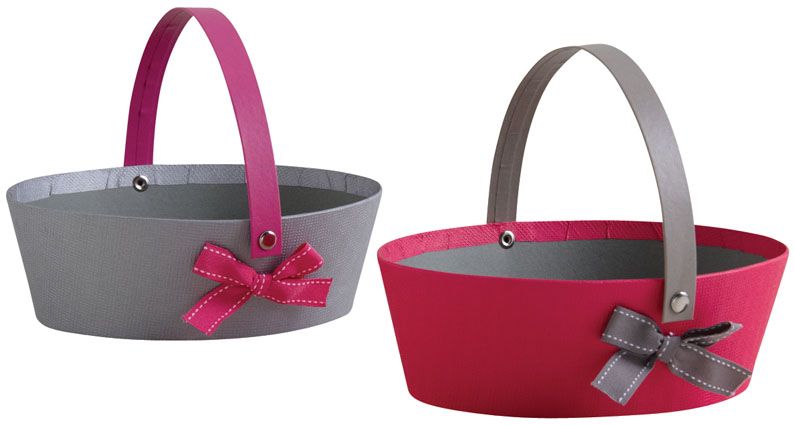 Panier en carton avec noeud (Lot de 2)