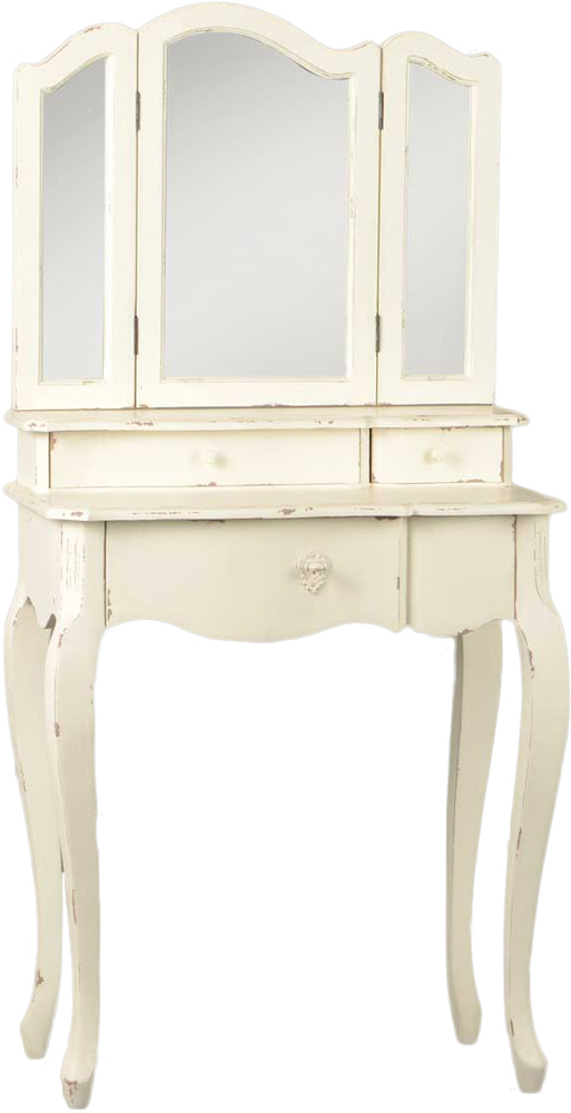 Coiffeuse blanche en bois MDF Harpe