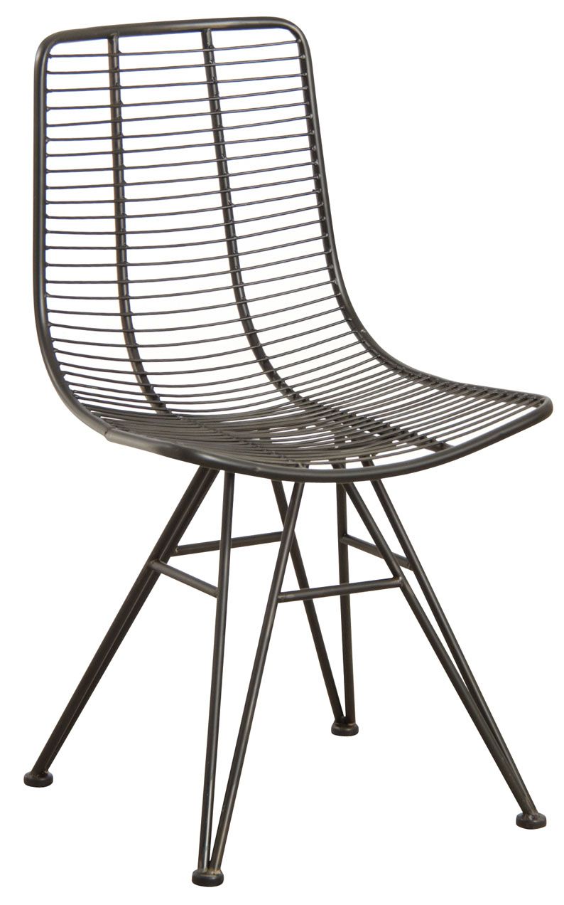 Chaise en métal noir antique Unitaire