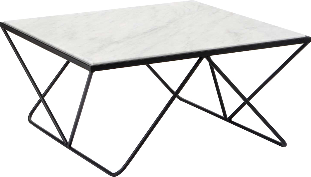 Table basse métal et marbre