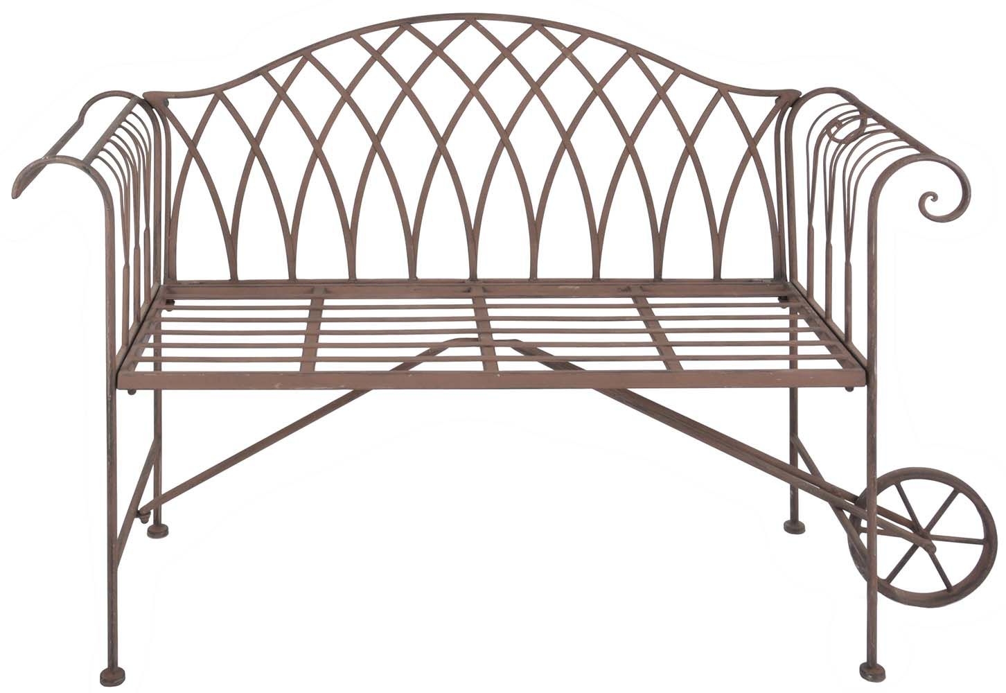 Banc de jardin brouette en métal