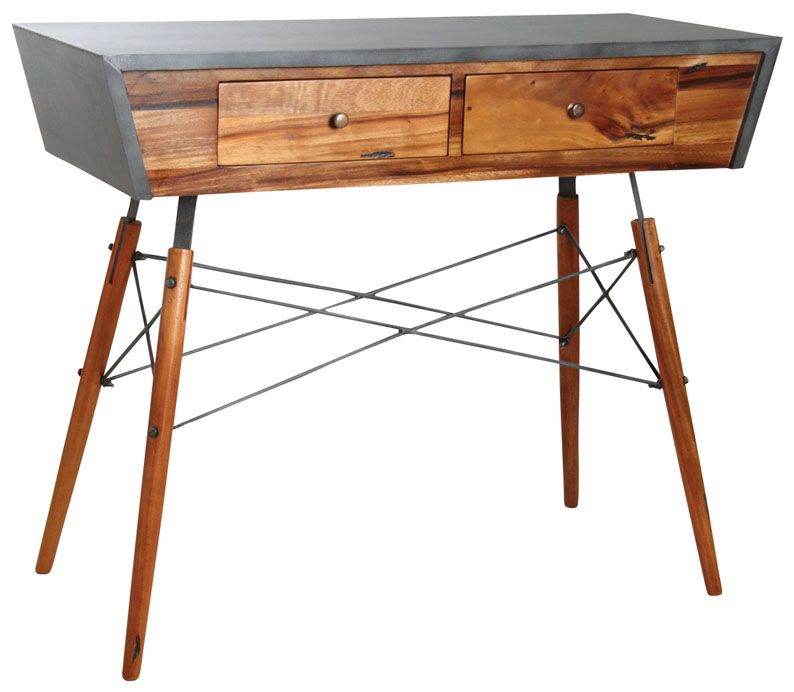 Console en bois de suar massif et métal