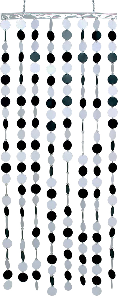 Rideau avec disques blanc et noir