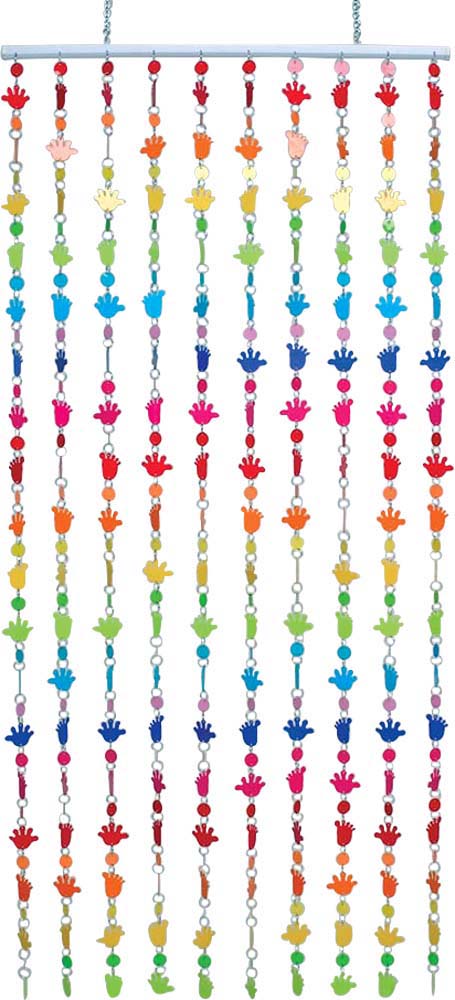 Rideau mains et pieds multicolore