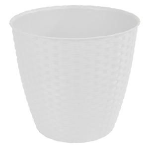 Pot rond tressé en plastique ?29cm - Blanc