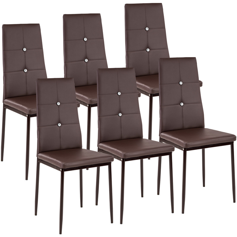 6 Chaises de Salle à Manger, Chaises de Cuisine, Mobilier de Salon Design Marron - TECTAKE 6 Chaises de Salle à Manger, Chaises de Cuisine, Mobilier de Salon Design Marron - TECTAKE