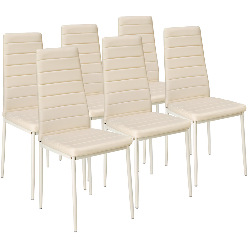 6 Chaises de salle à manger ou de cuisine design, Chaise de Salon, Meuble de salon, Mobilier de Salon Beige - TECTAKE 6 Chaises de salle à manger ou de cuisine design, Chaise de Salon, Meuble de salon, Mobilier de Salon Beige - TECTAKE