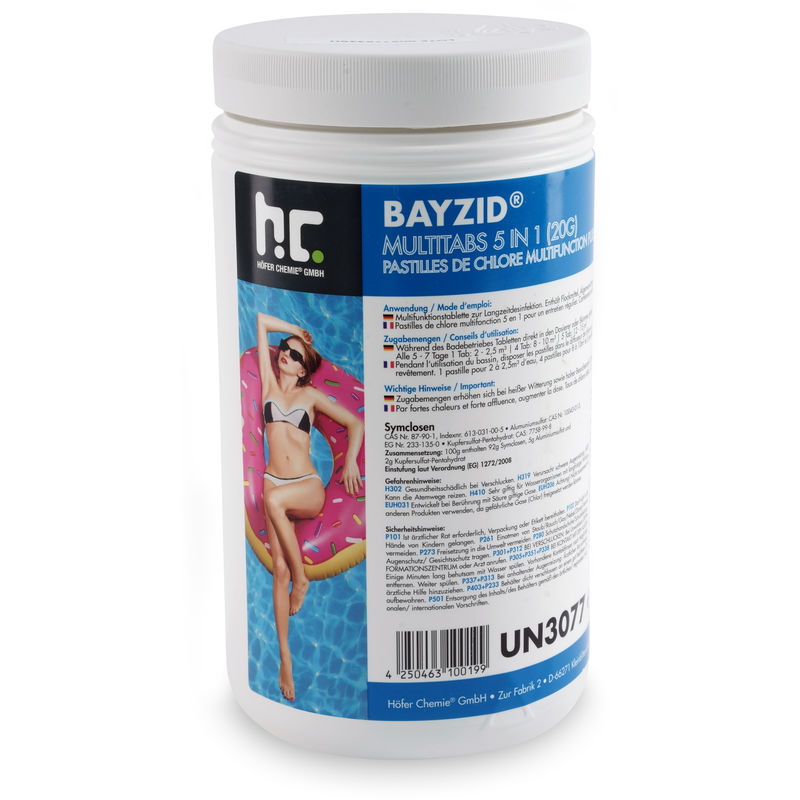 Bayzid® 6 x 1 Kg Pastilles de chlore multifonction 20g 5 en 1 - HöFER CHEMIE