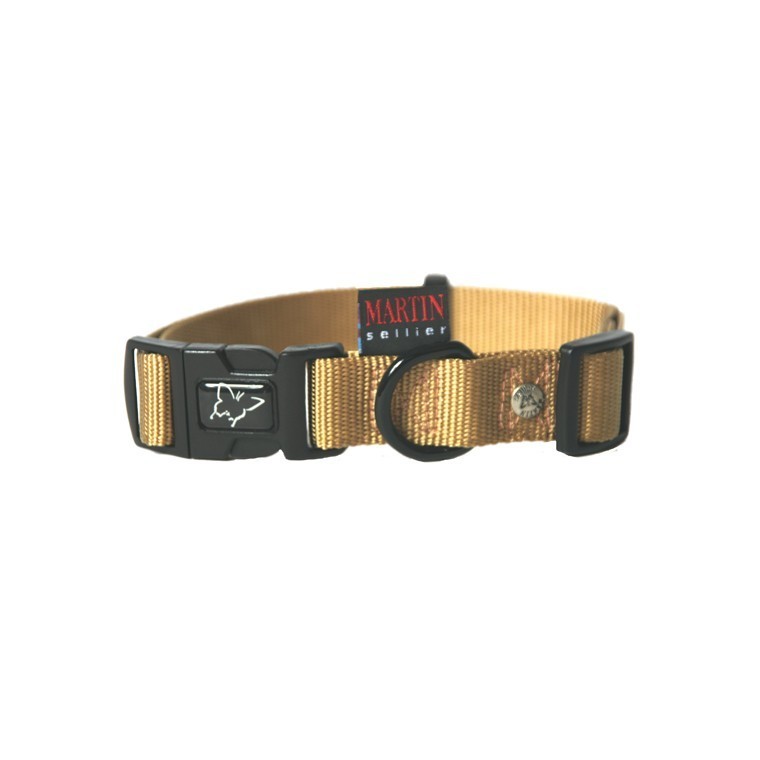 Collier chien réglable 20mm / 40-55cm beige