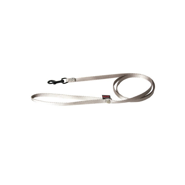 Laisse chien nylon 10 mm / 120 cm grise