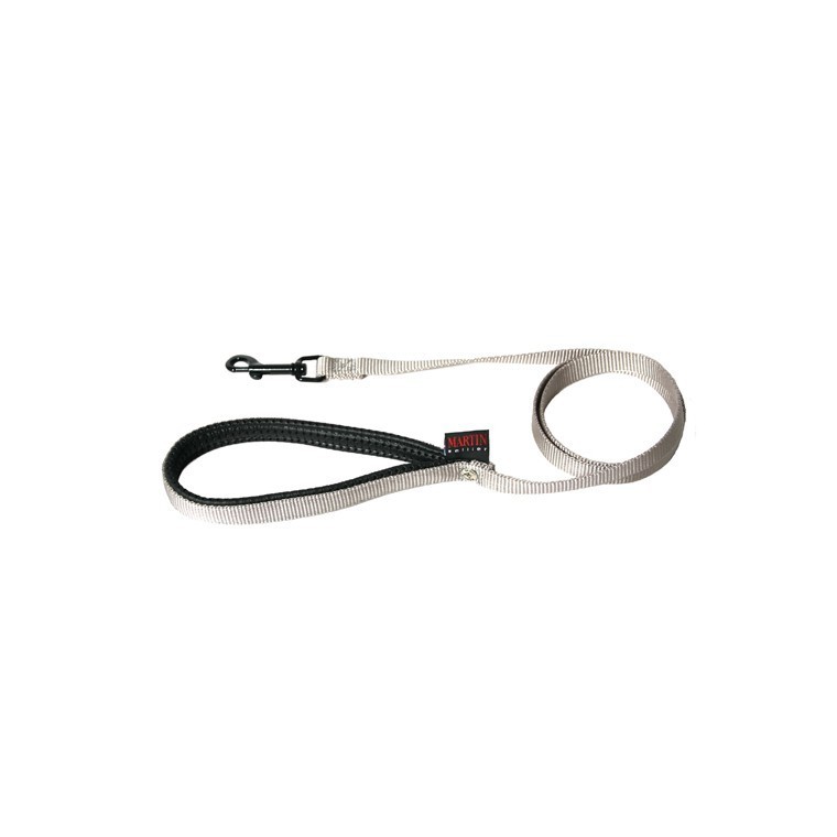 Laisse chien nylon 25mm / 120cm gris