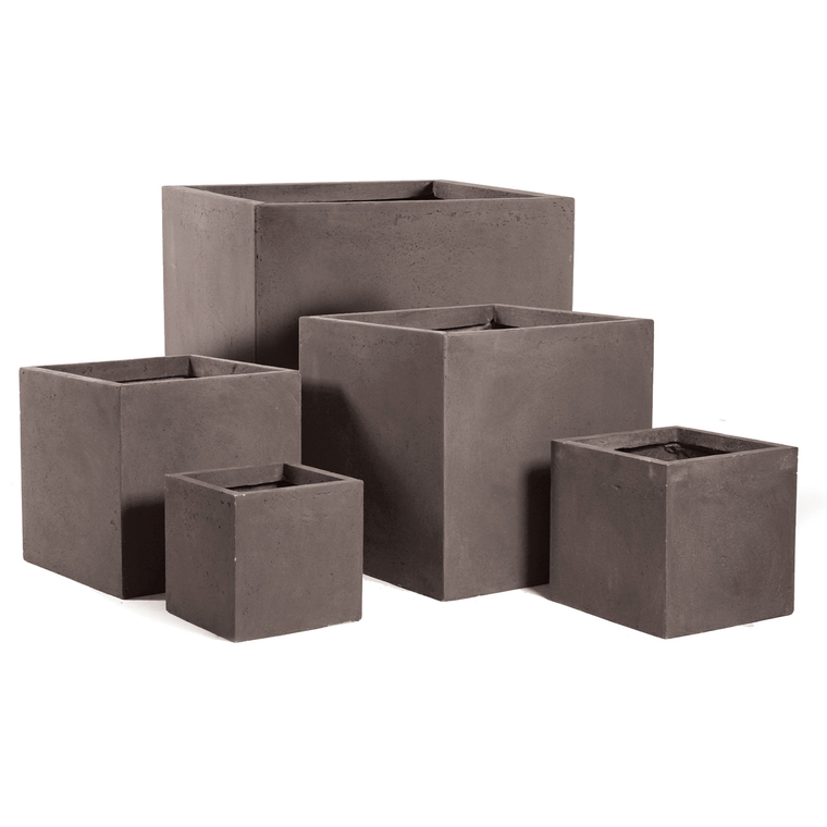Pot carré GENEVE 28x28xH.28 Taupe