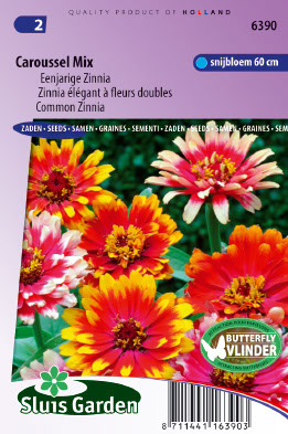 Zinnia Ã©lÃ©gant Ã  fleurs doubles Caroussel Mix