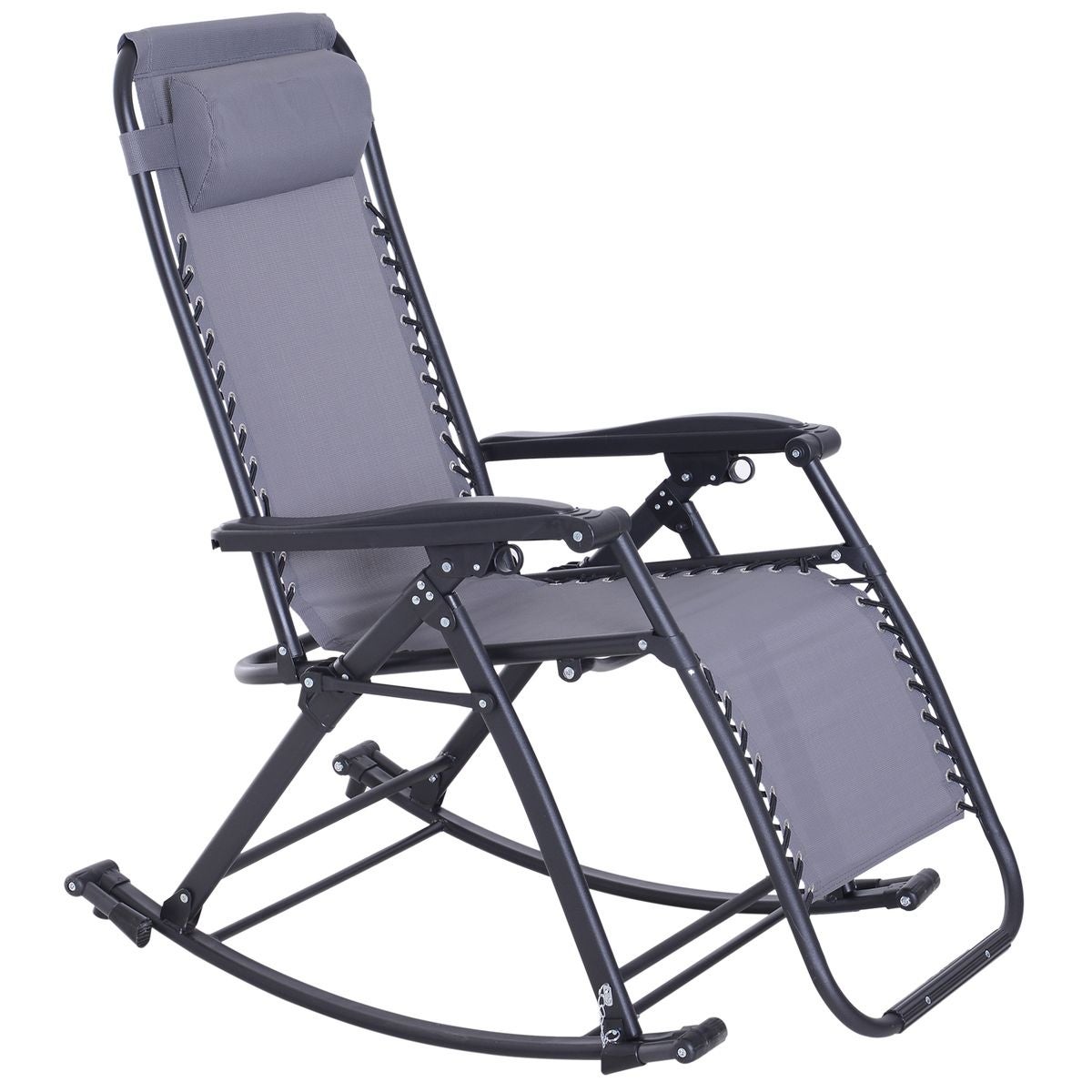 Chaise longue fauteuil à bascule pliable de jardin 2 en 1