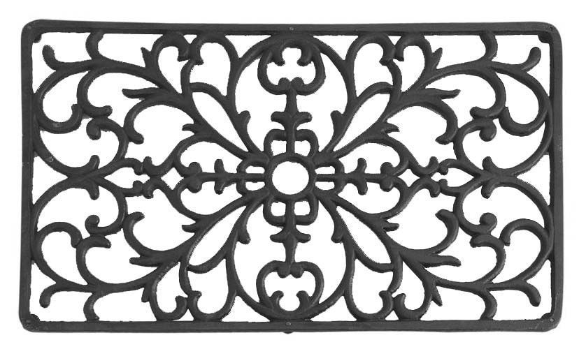 Paillasson rectangulaire en fonte noir 34 x 57 cm