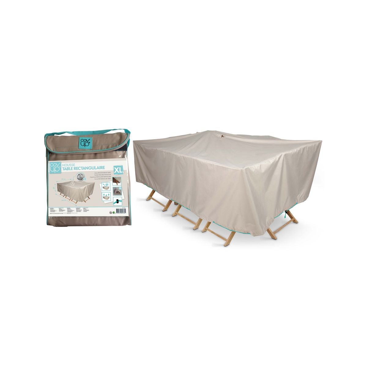 Housse table de jardin rectangulaire 240 x 130 cm, Cov'Up