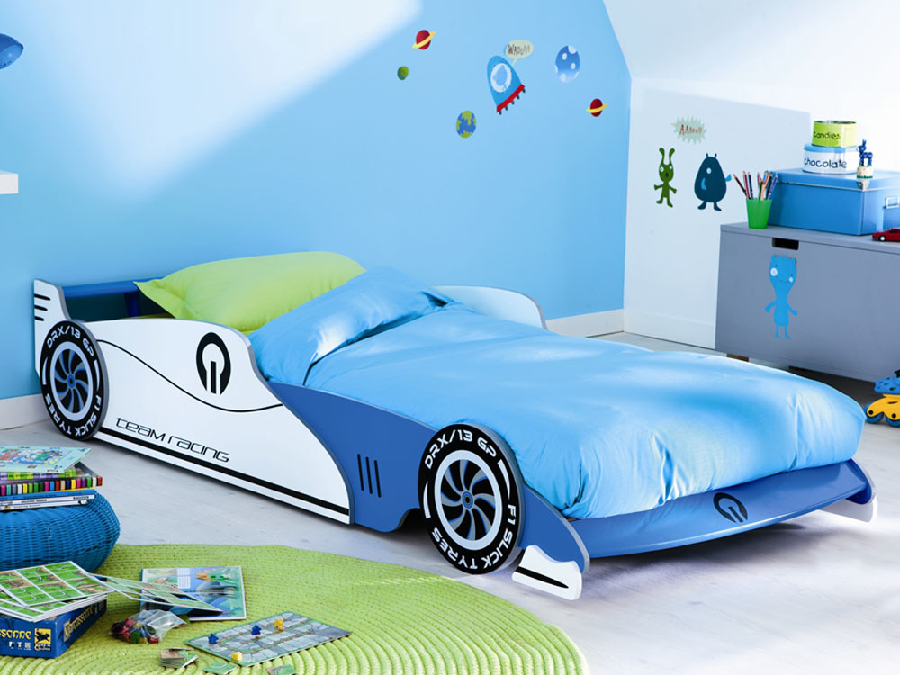Lit Grand prix bleu - 90 x 190/200 cm