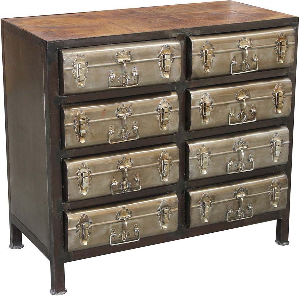 Commode mercerie 8 tiroirs valises plateau bois