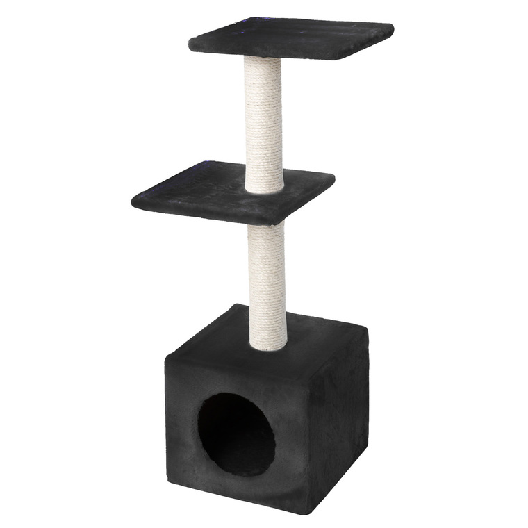 Arbre à chat avec panier et griffoir coloris noir Palazzo - 90 cm