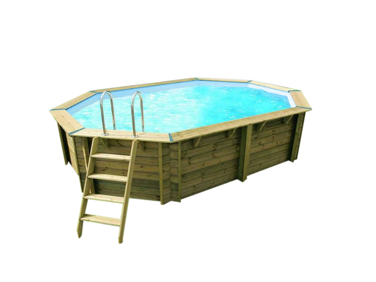 Piscine bois Océa 5,50 x 3,55 x 1,20 m - Liner bleu