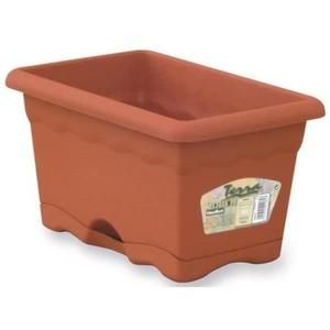 PLASTIKEN Jardini?re rectangulaire ? 50 X 20 cm avec plateau - Terracotta