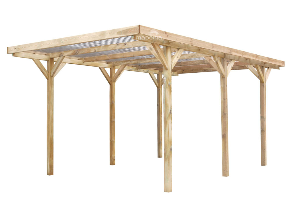 Carport voiture Max- 15.72 m² - 3.05 x 5.17 x 2.34 m - Poteau 9x 9 cm