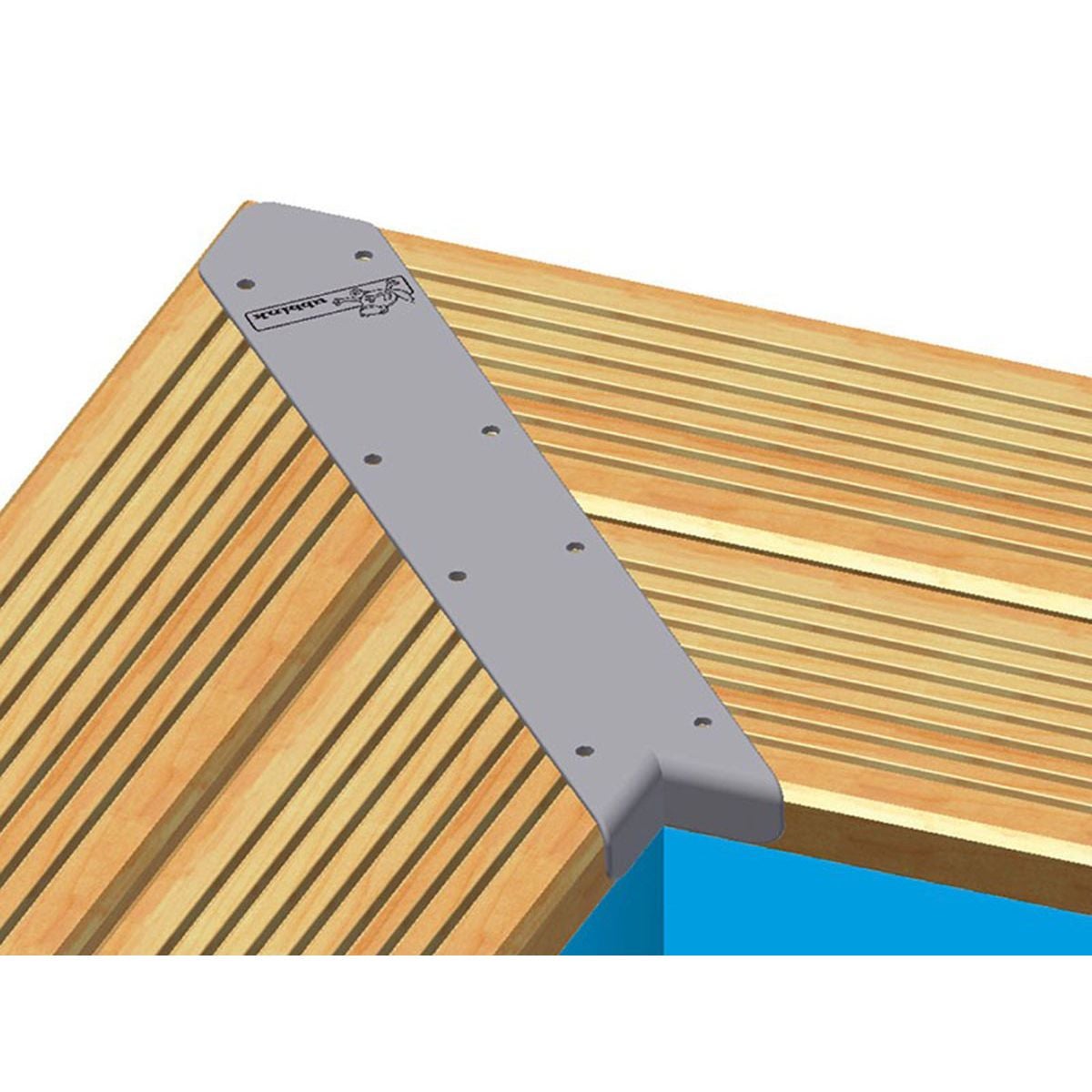 Kit finition margelles en angle pour piscine bois rectangulaire