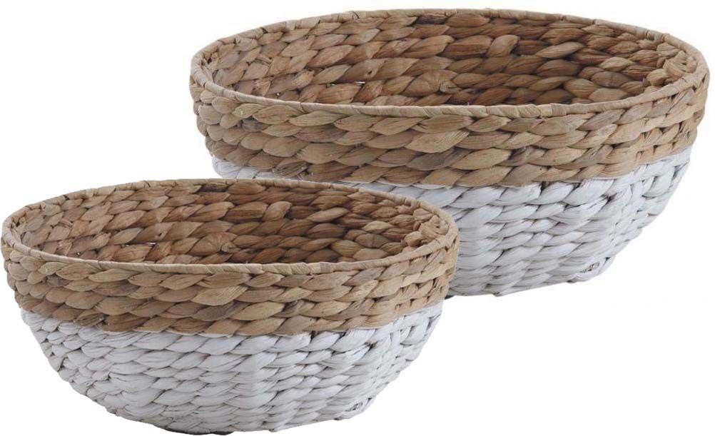Corbeille ronde en jacinthe bicolore (Lot de 2)